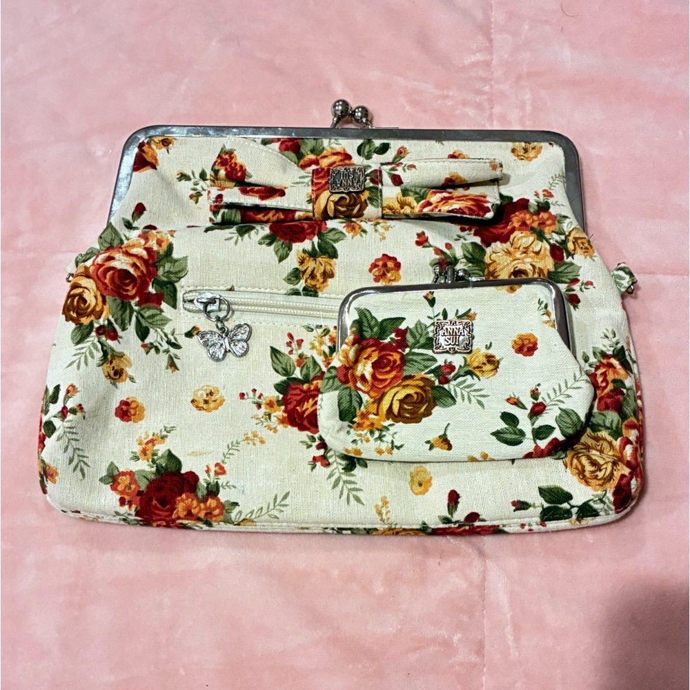 ANNA SUI - Floral Women's Bag with Coin Purse